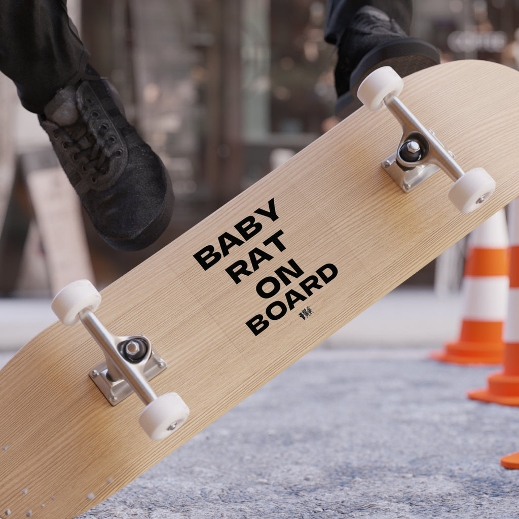 Baby Rat On Board  — Transparent Square Outdoor Sticker