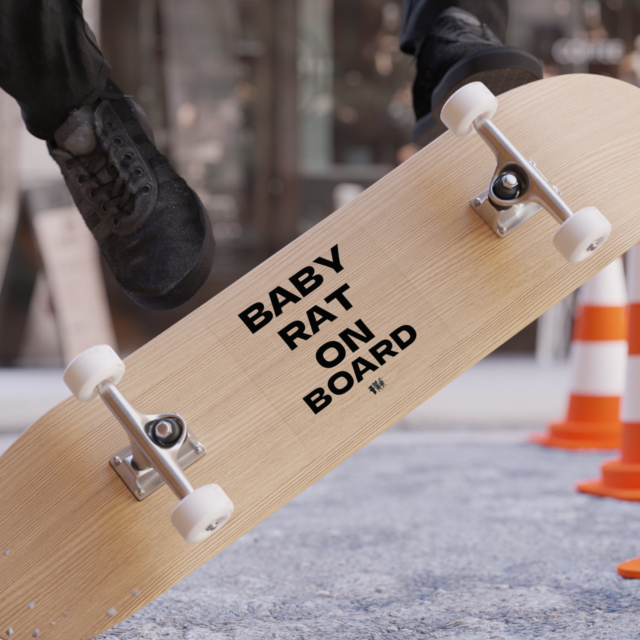 Baby Rat On Board  — Transparent Square Outdoor Sticker