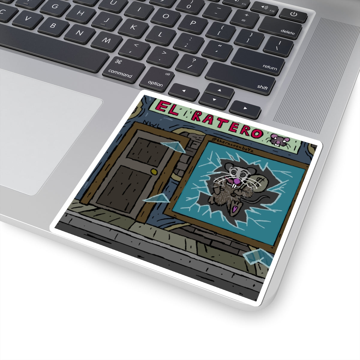 Ratero Poster Kiss-Cut Sticker — Retro Street Art Rat Character Sticker