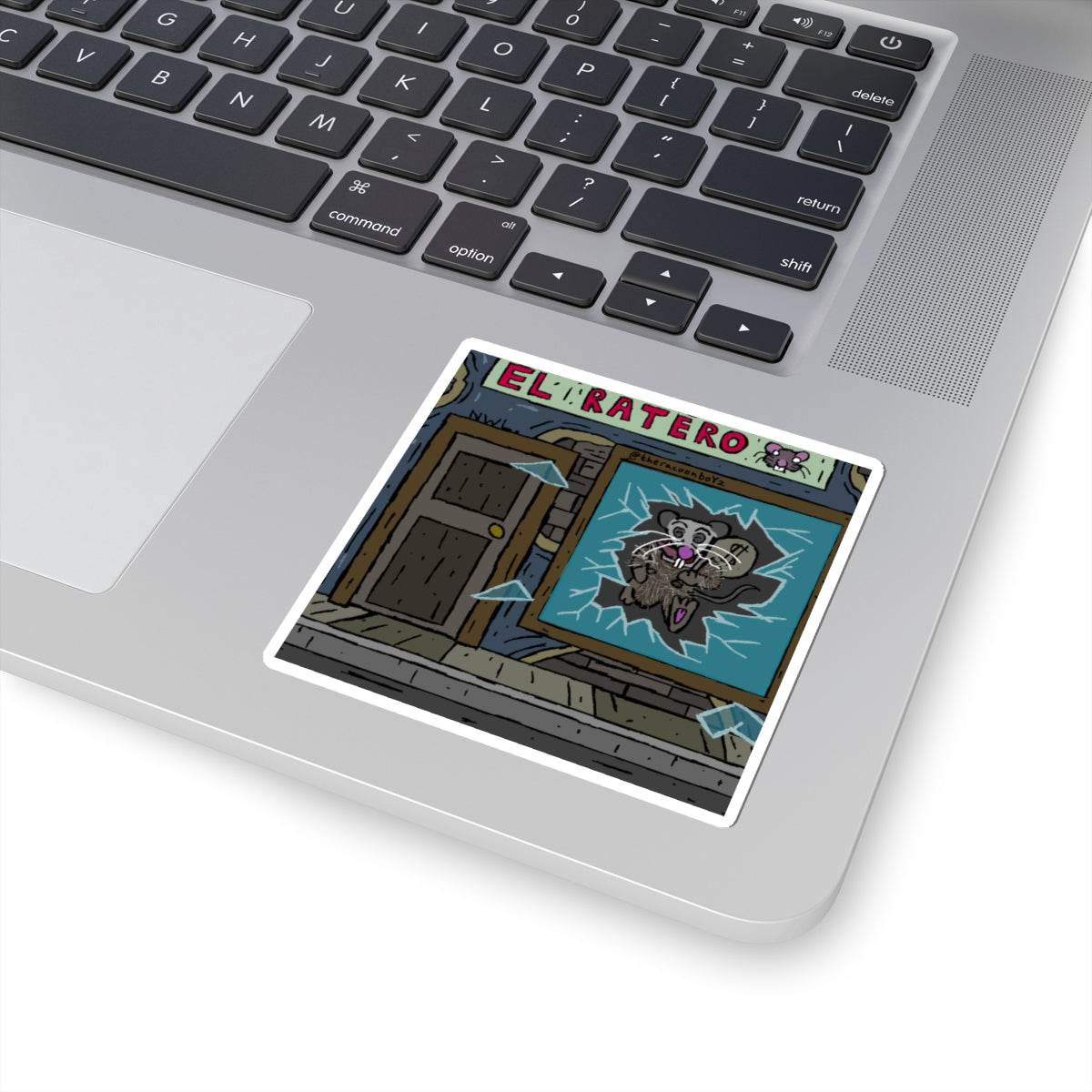 Ratero Poster Kiss-Cut Sticker — Retro Street Art Rat Character Sticker