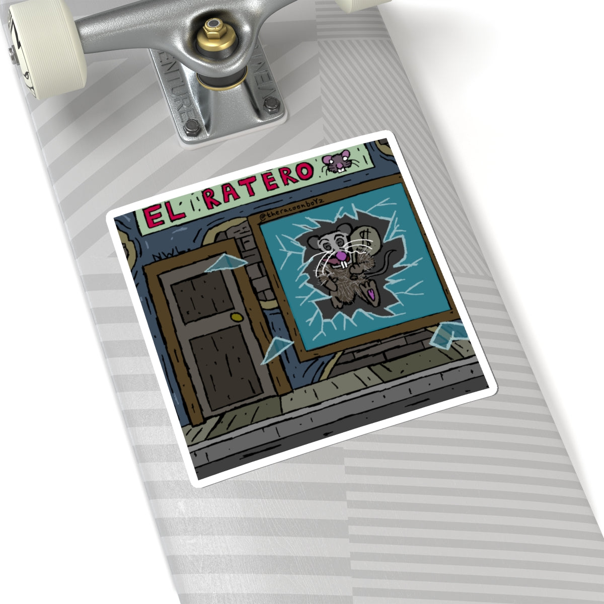 Ratero Poster Kiss-Cut Sticker — Retro Street Art Rat Character Sticker